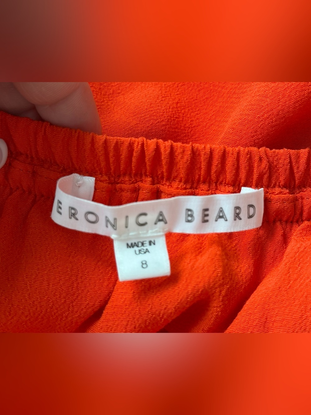 NEW Veronica Beard $395 Coast Ruffle Off-the-Shoulder Top in Orange Size 8 - Picture 6 of 8
